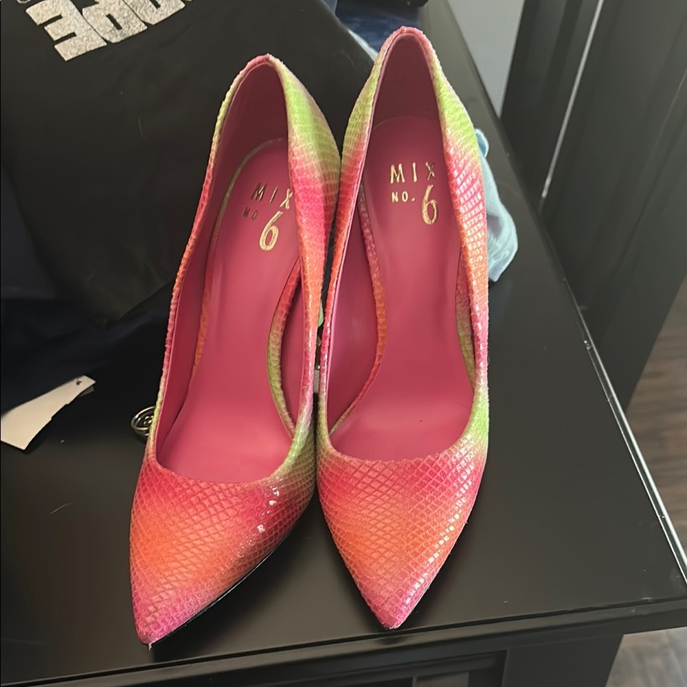 Mix No. 6 Pink and Green Stiletto Heels